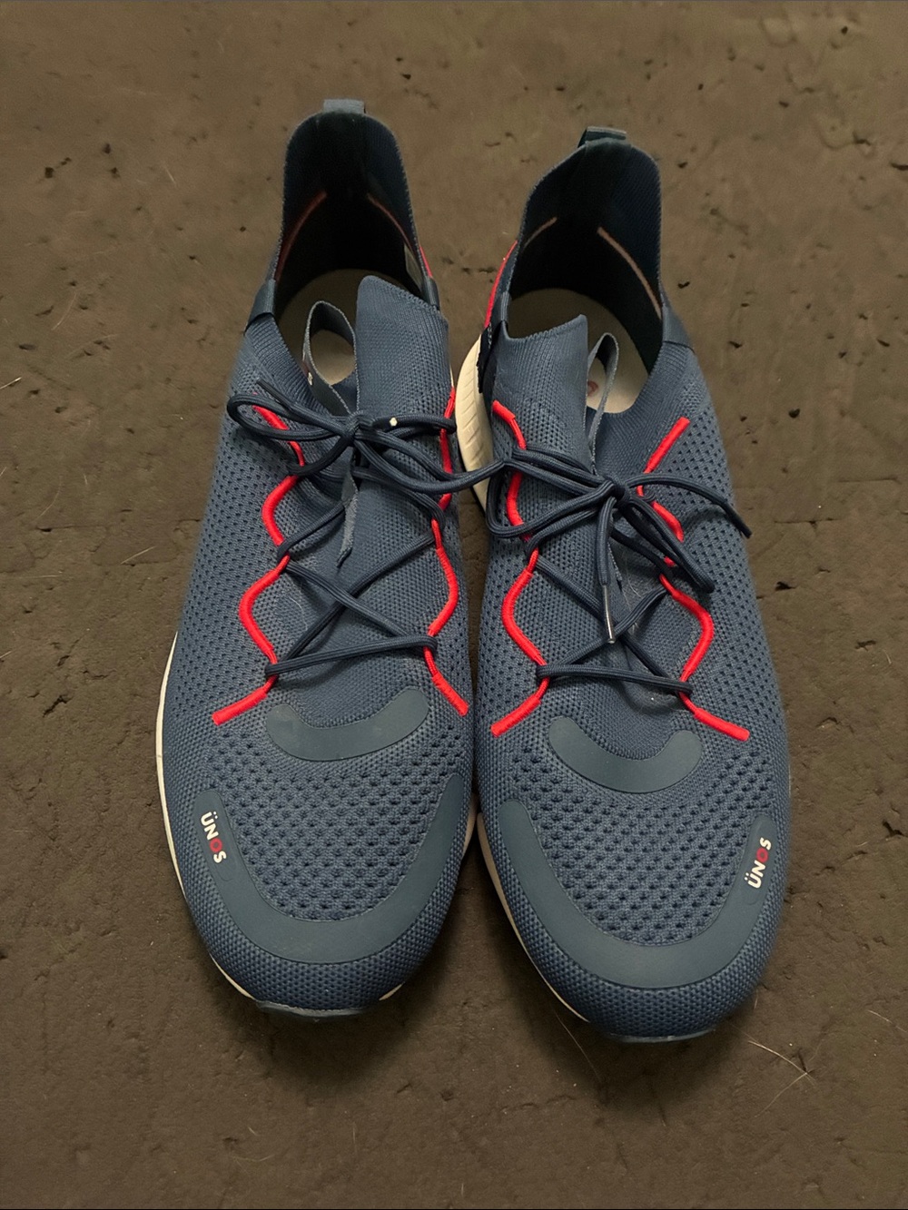 Target Ünos Navy Knit Slip-On Sneakers with Red Trim